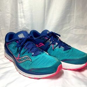 Saucony Women's Guide ISO 2 Running Shoe S10464-3 Teal Pink Size 11 Clean!